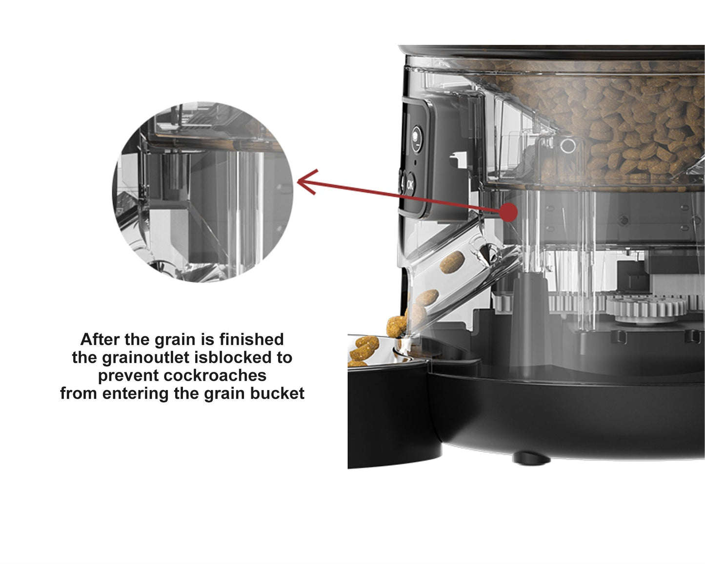 HEYBO Automatic Cat Feeder 4L Auto Pet Cat Dry Food Dispenser with Low Food LED Indication - HEYBO