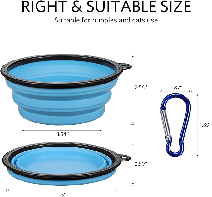 HEYBO Foldable Collapsible Dog Bowl Portable Travel Pet Bowl - HEYBO