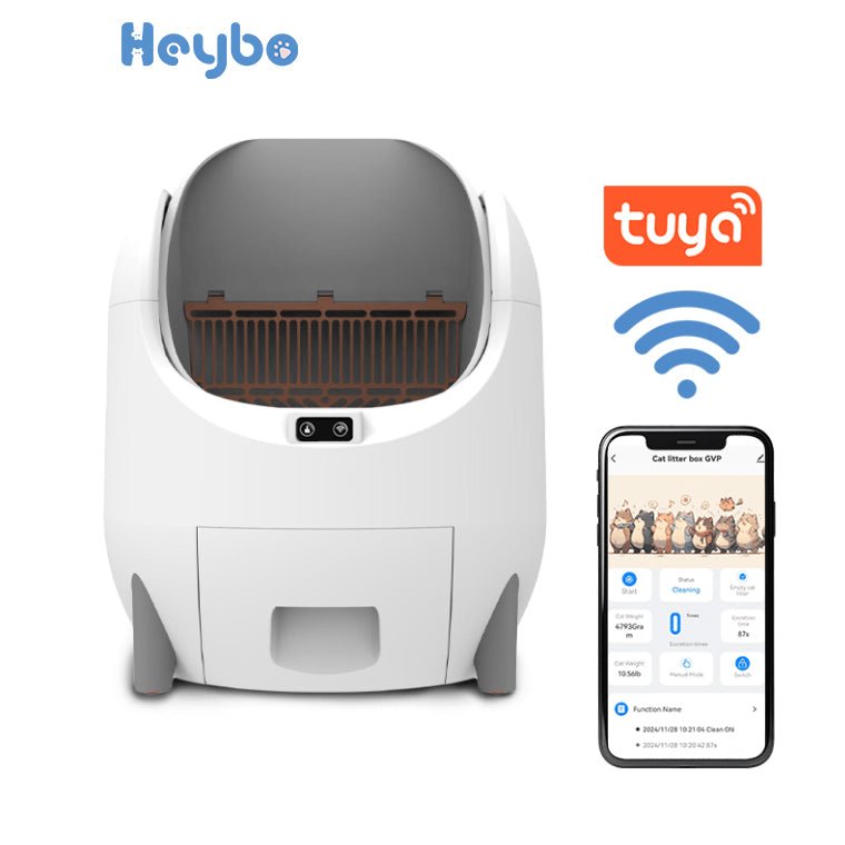 HEYBO Automatic Cat litter Box Open — App - Controlled, Large Capacity - HEYBO
