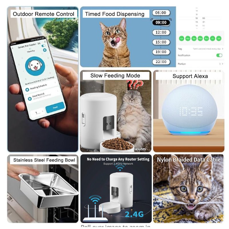 HEYBO Automatic Cat Feeder Timed Pet Feeder for Cat Dog Small - Pet - HEYBO