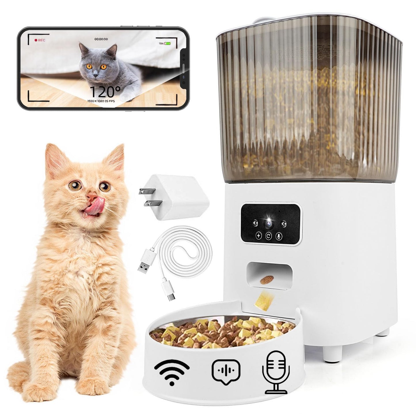 HEYBO Pet Feeder Automatic Camera | Automatic, App Control - HEYBO