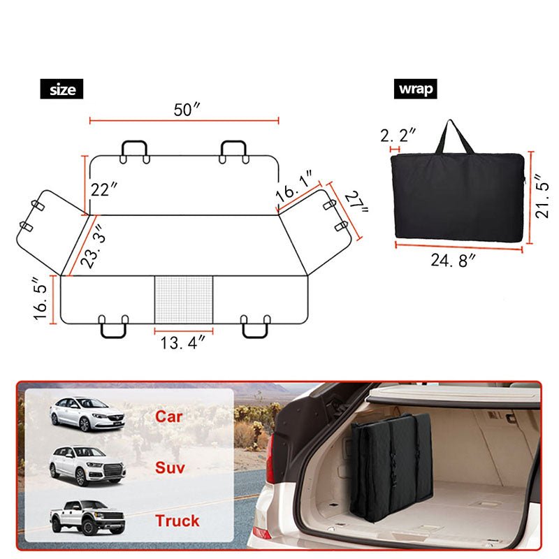 HEYBO Back Seat Extender Hard Bottom Dog Car Seat Cover for Back Seat - HEYBO