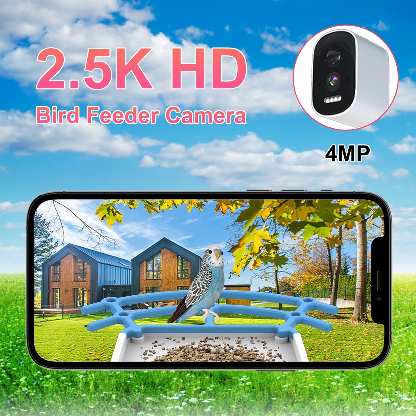HEYBO 4G 2.5K Smart Bird Feeder with Camera Solar Powered - HEYBO