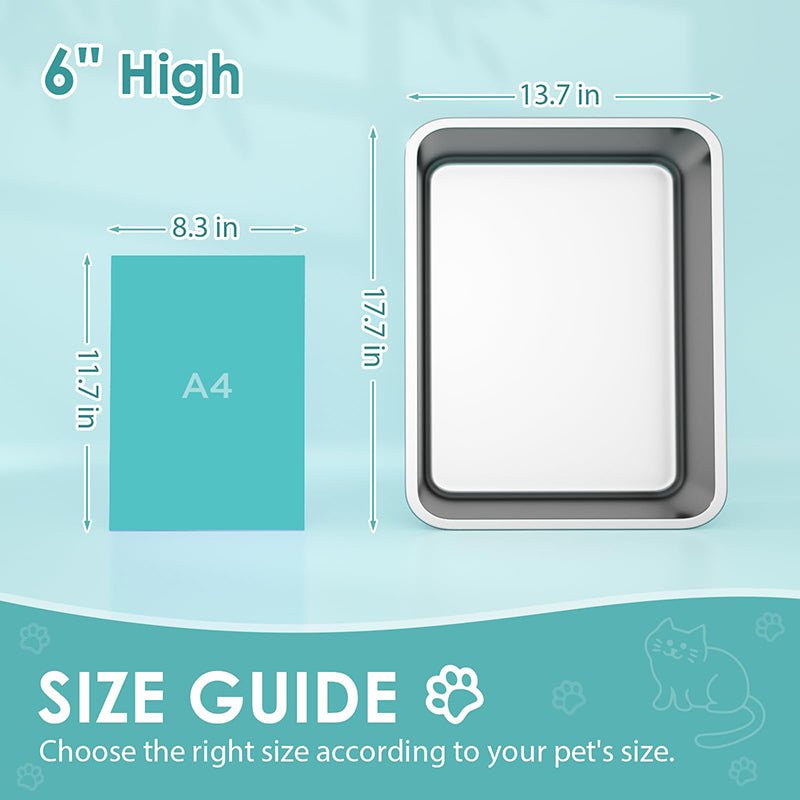 HEYBO Mirror - Finished Stainless Steel Cat Litter Box With Modern Antibacterial Design - HEYBO