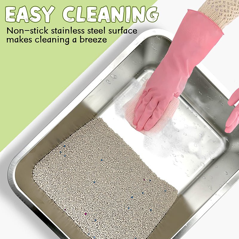 HEYBO Stainless Steel Cat Litter Box With Antibacterial And Deodorizing - HEYBO
