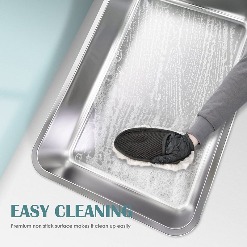 HEYBO Mirror - Finished Stainless Steel Cat Litter Box With Modern Antibacterial Design - HEYBO
