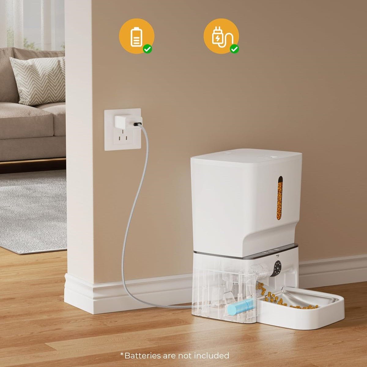 HEYBO C7L Smart Pet Food Dispenser Bowl Automatic Camera Plastic Material Charged Power Source Feeder - HEYBO