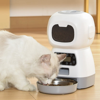 HEYBO 3.5L Automatic Cat Feeder Auto Dog Food Dispenser with Twist Lock Lid Dog Cat Dry Food Dispenser with Voice Recorder - HEYBO