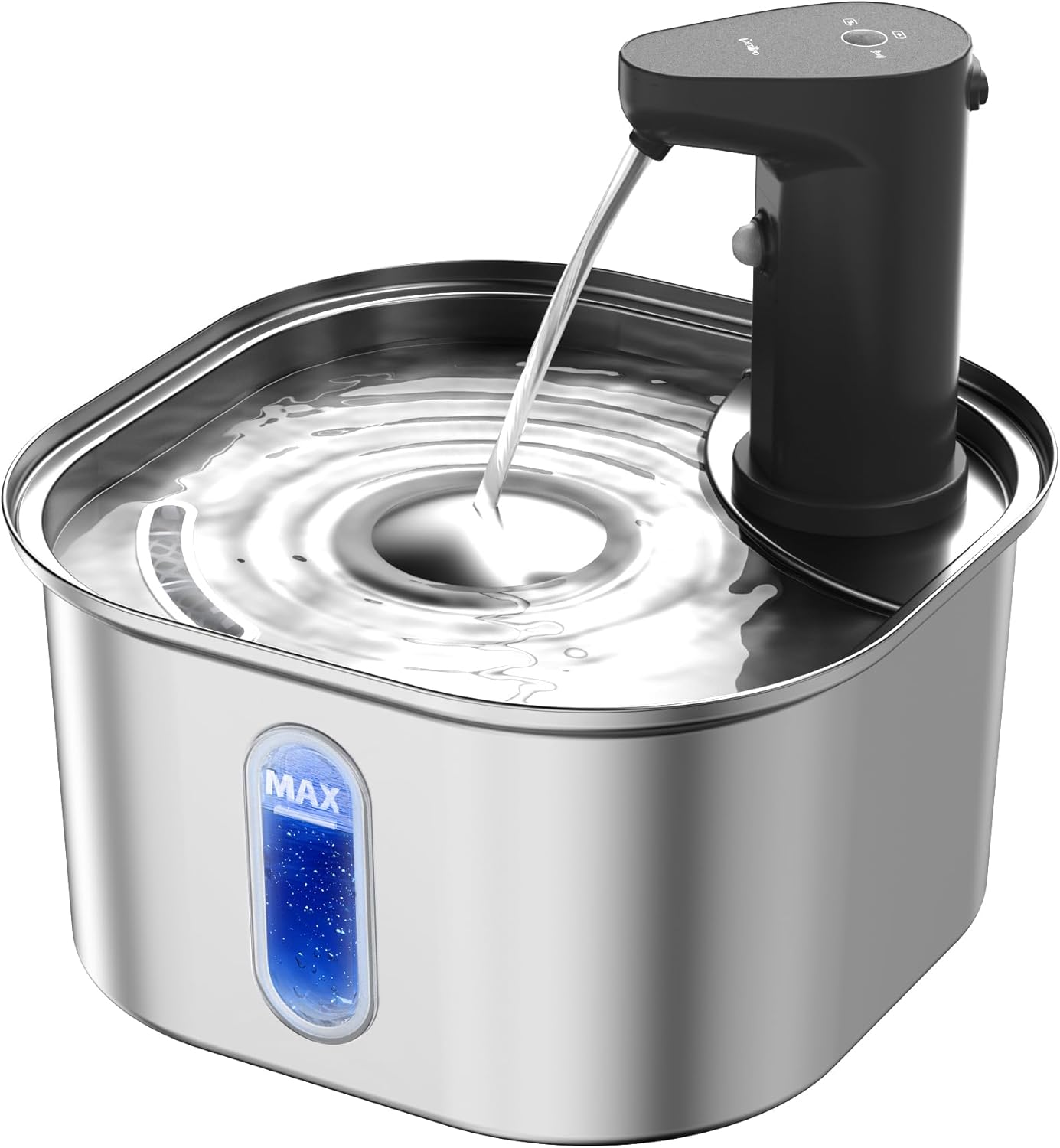 HEYBO Pet Intelligent Induction Water Dispenser Large Capacity Stainless Steel Square Wireless Induction Activated Carbon Filter Cat Water Feeder - HEYBO