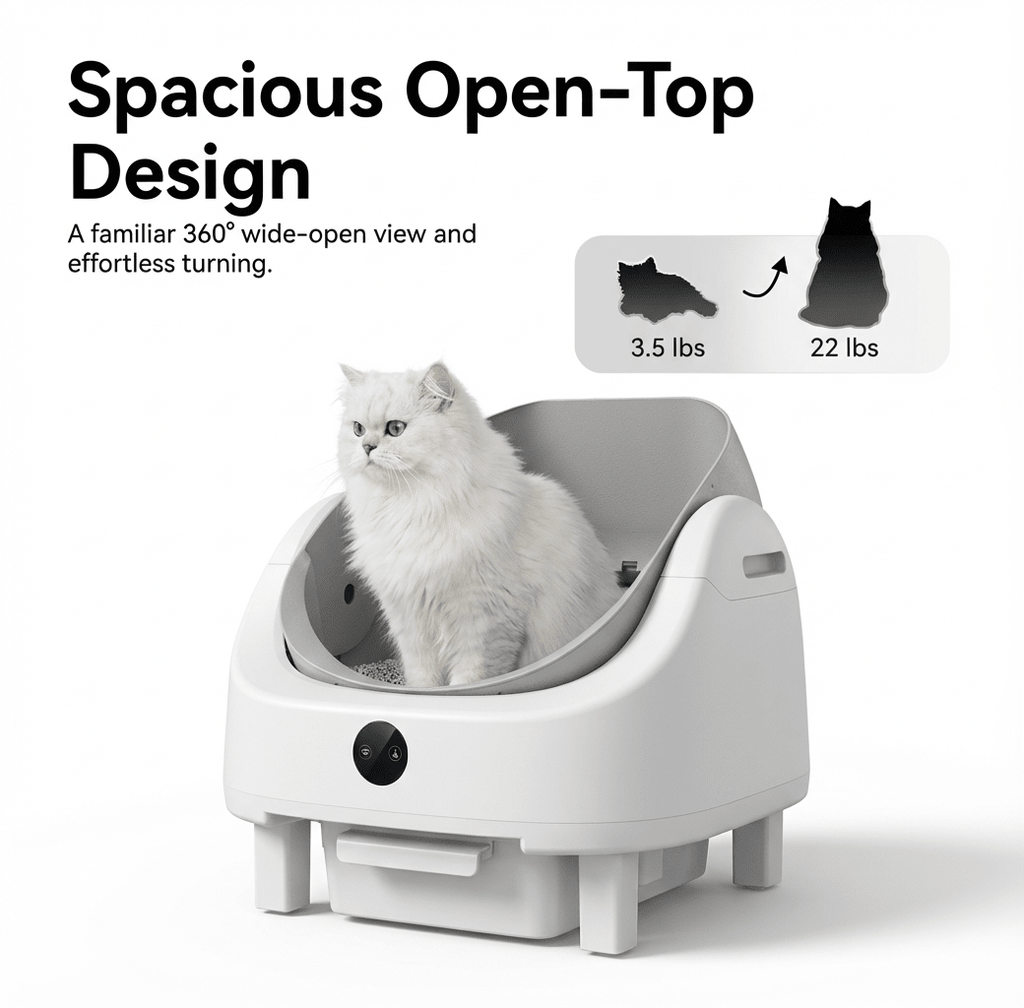 HBZH - ICB - 20 Open - Top Smart Cat Litter Box | App - Controlled & Large Capacity (US/EU Stock) - HEYBO - HEYBO