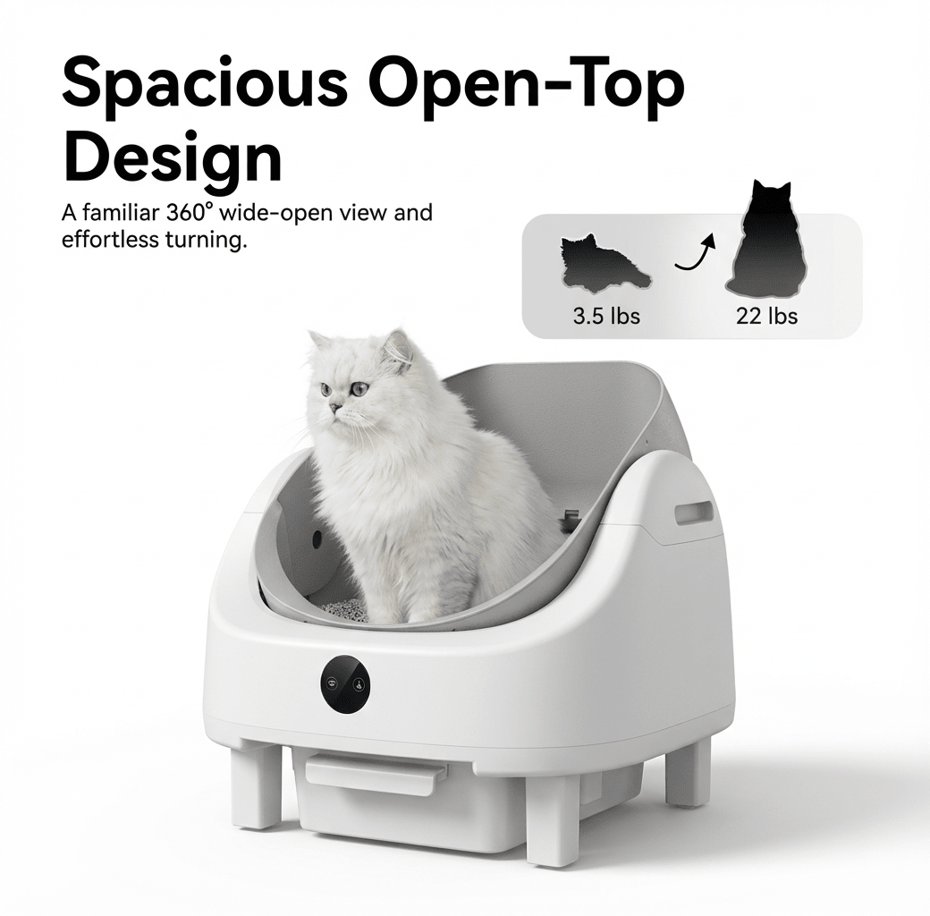 HBZH - ICB - 20 Open - Top Smart Cat Litter Box | App - Controlled & Large Capacity (US/EU Stock) - HEYBO - HEYBO