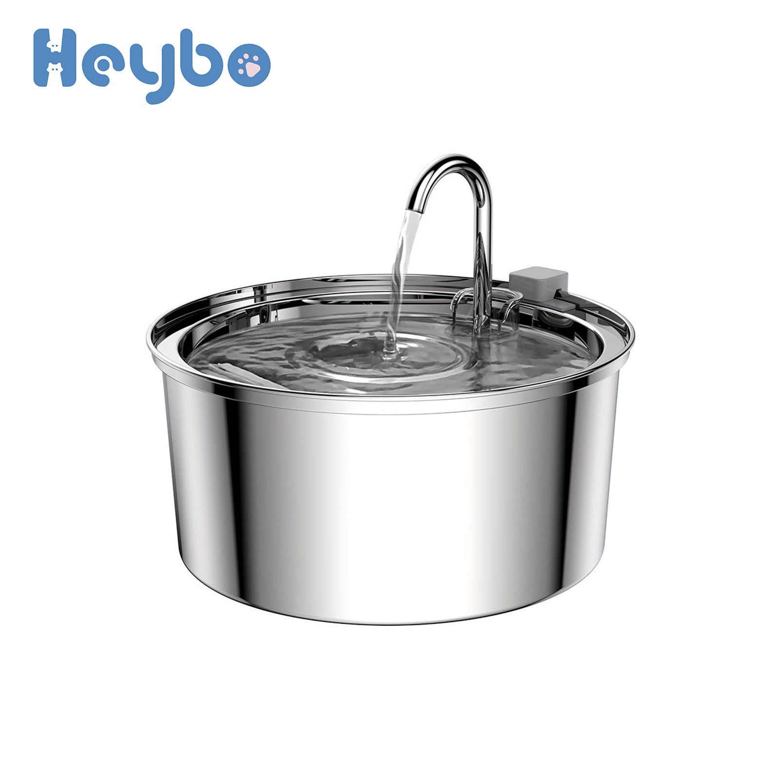 HBHD - IWF - 32 Stainless Steel Pet Water Fountain | App - Controlled & Triple Filtration (US/EU Stock) - HEYBO - HEYBO