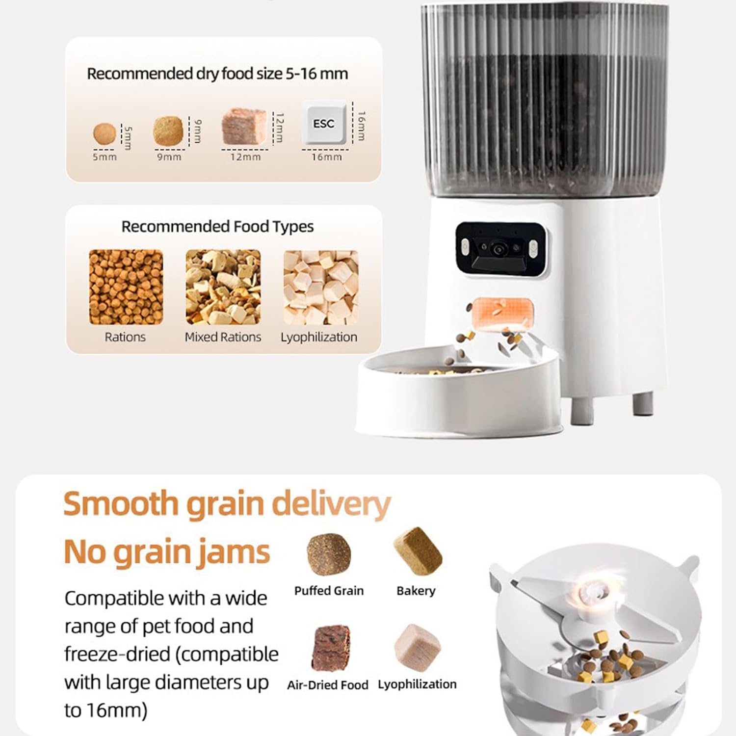 HEYBO 5L Automatic Food Dispenser Dog Cat Smart Pet Feeder Wifi App Remote Control Automatic Pet Timed Feeder for Dog and Cat - HEYBO