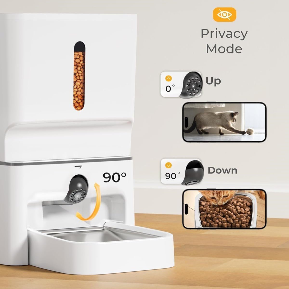 HEYBO C7L Smart Pet Food Dispenser Bowl Automatic Camera Plastic Material Charged Power Source Feeder - HEYBO