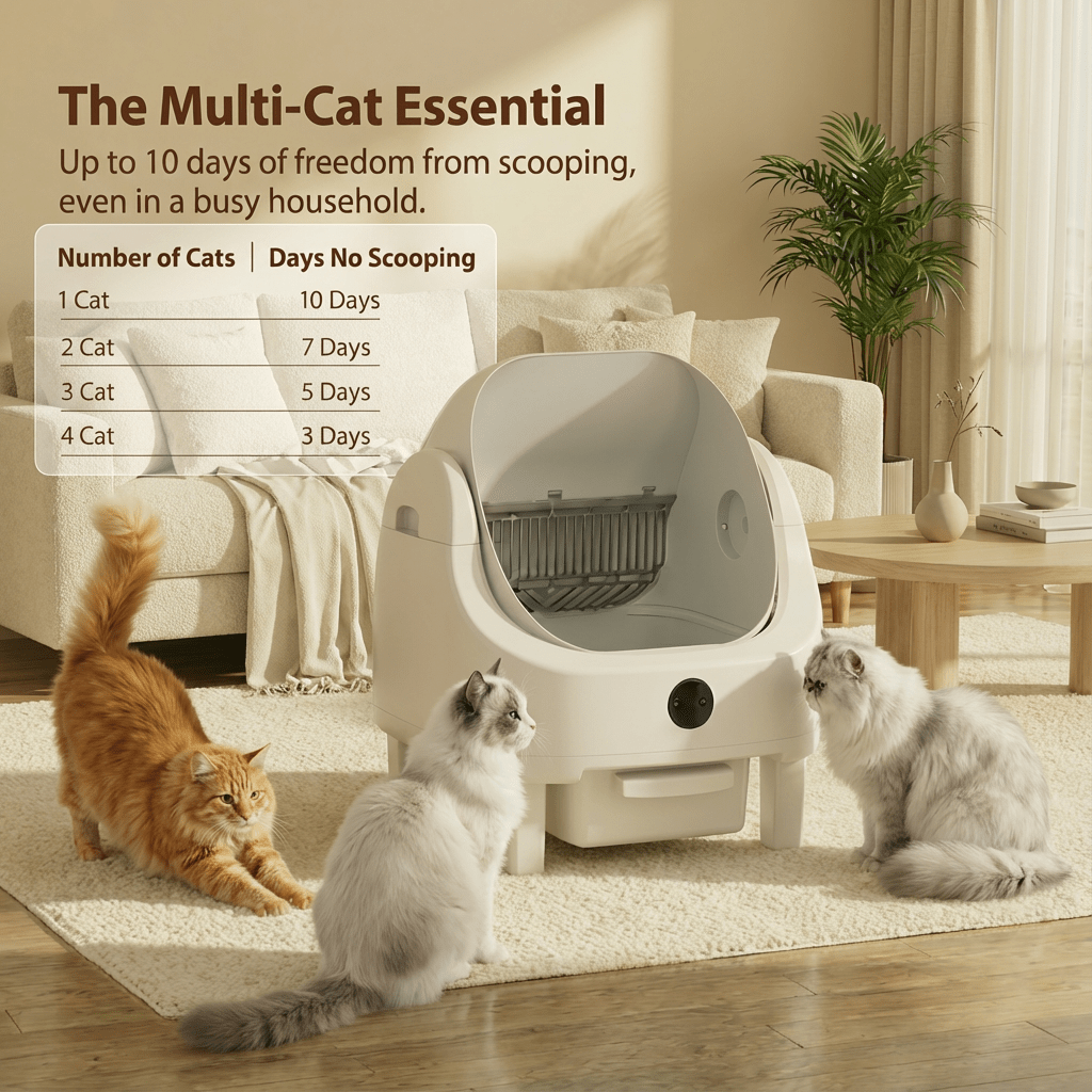 HBZH - ICB - 20 Open - Top Smart Cat Litter Box | App - Controlled & Large Capacity (US/EU Stock) - HEYBO - HEYBO