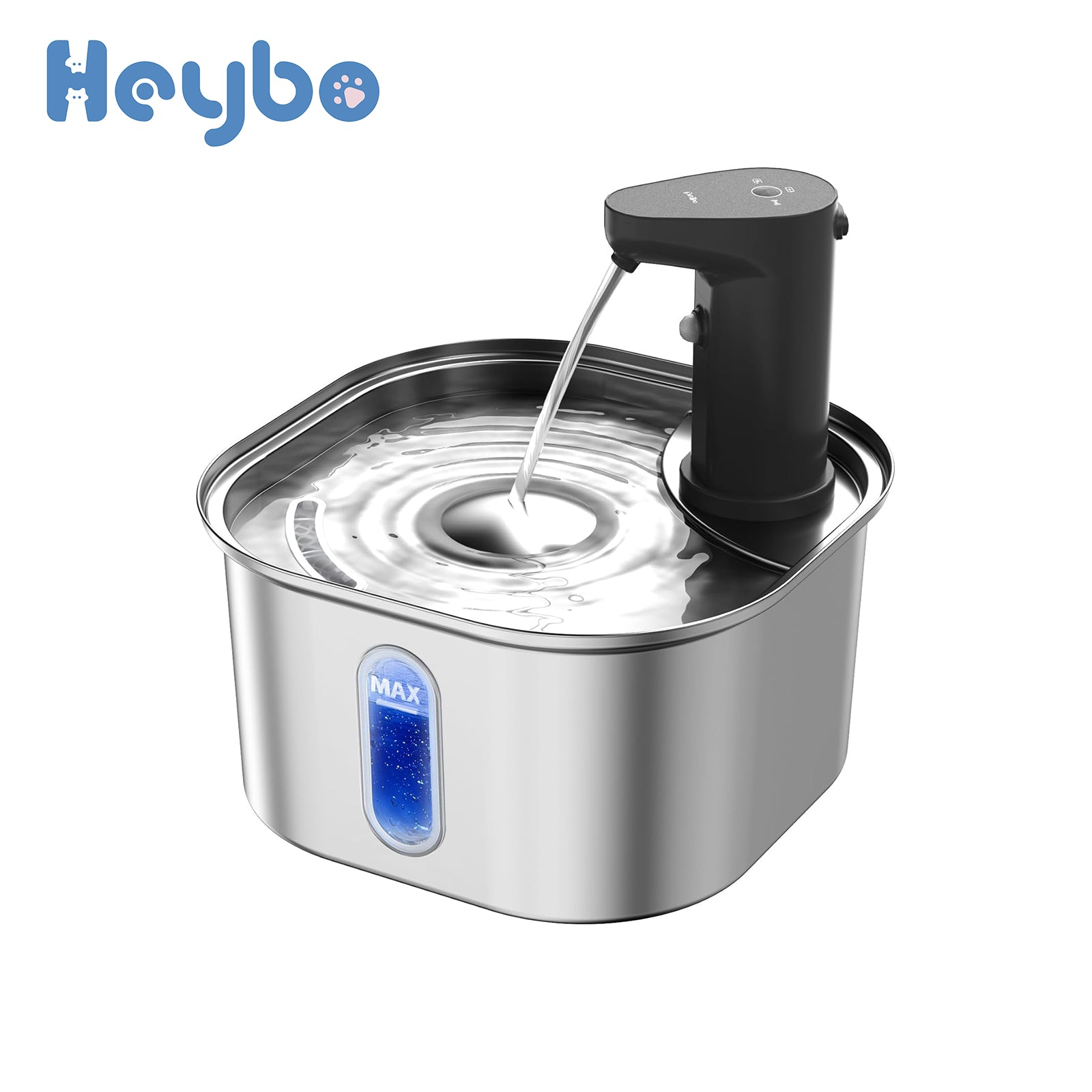 HBHD - PWF - SSSB30L Stainless Steel Pet Water Fountain | App - Controlled & Triple Filtration (US/EU Stock) - HEYBO - HEYBO