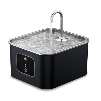 HEYBO Cat Fountains for Drinking Battery Operated 4000mAh Motion Sensor Automatic Cat Water Fountain with Water Level Window and LED Light for Water - HEYBO