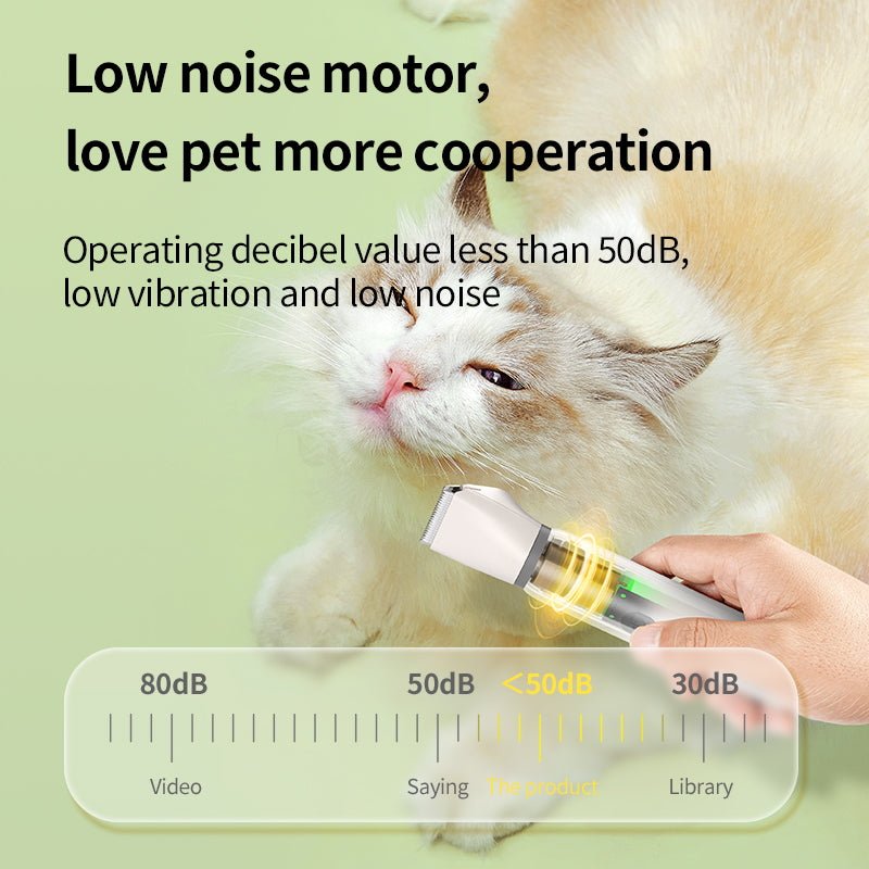 HEYBO Low Noise Grooming Kit Pet Cat Dog Ceramic 3 in 1 Hair Trimmer Set - HEYBO