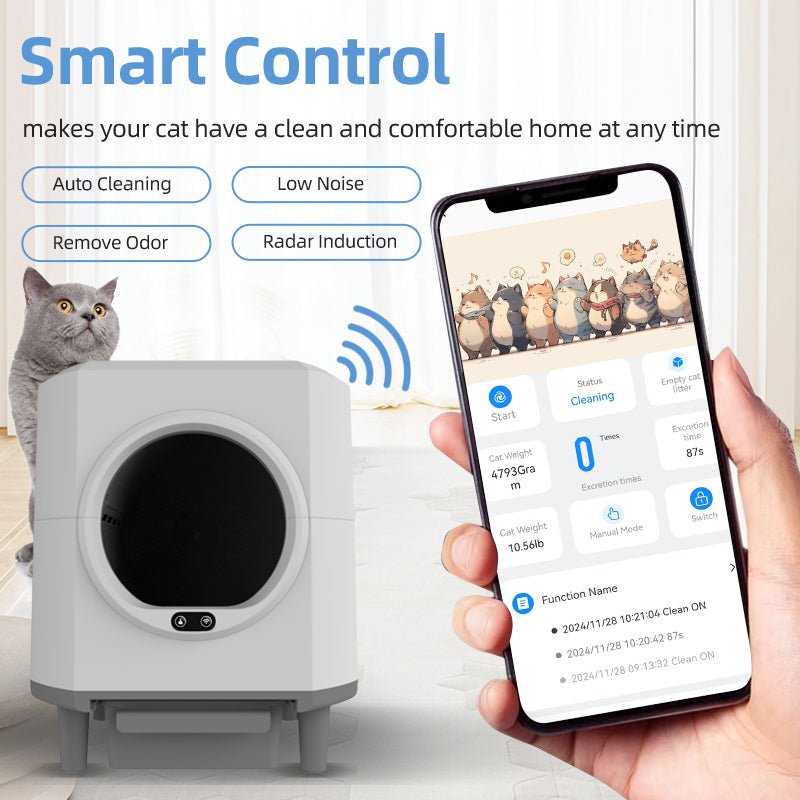 HEYBO Automatic Cat Litter Box Closed — Self - Cleaning & Quiet Operation - HEYBO