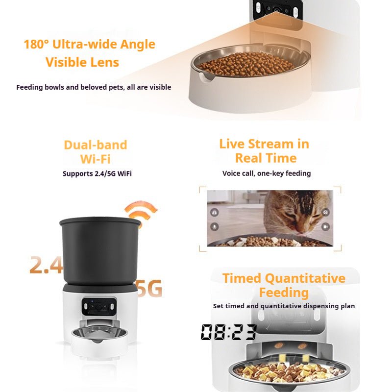 HEYBO Pet Feeder Smart 4L Automatic Cat Feeder with Camera Smart Pet Feeder for Cat and Dog - HEYBO