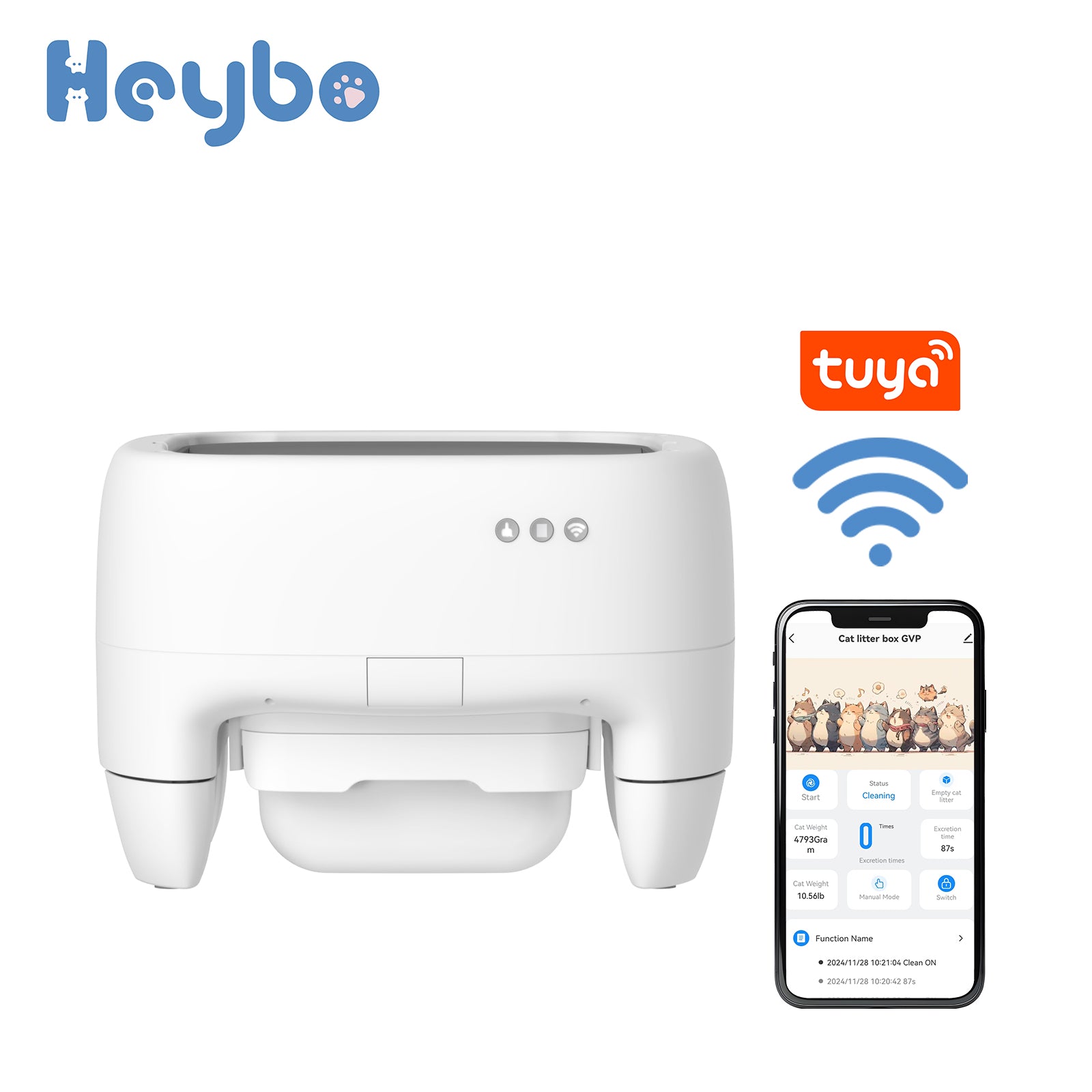 HBZH - ICB - 16 Open - Top Smart Cat Litter Box | App - Controlled & Large Capacity (US/EU Stock) - HEYBO - HEYBO