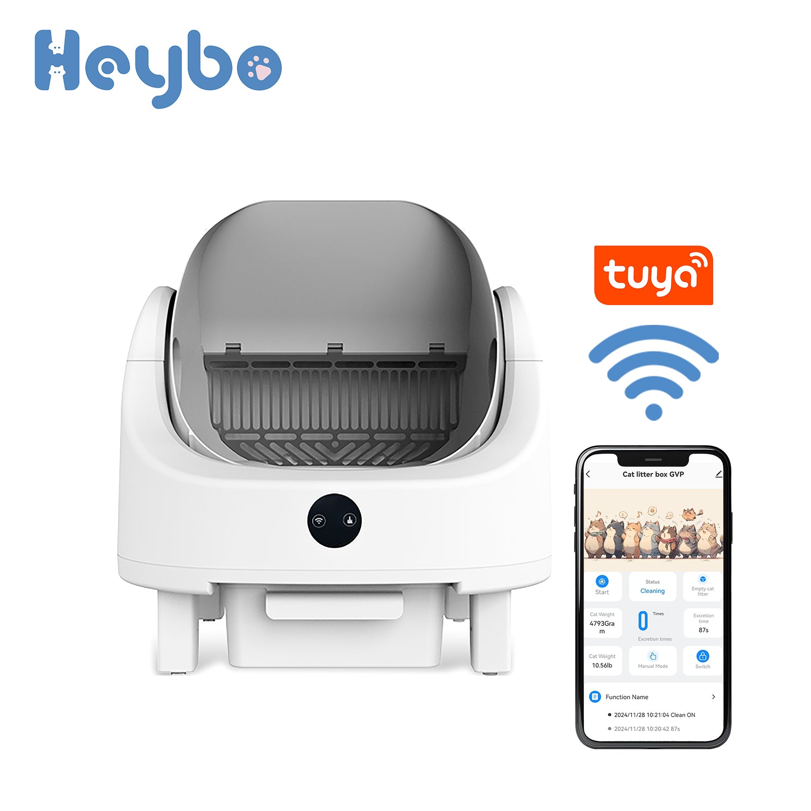 HBZH - ICB - 20 Open - Top Smart Cat Litter Box | App - Controlled & Large Capacity (US/EU Stock) - HEYBO - HEYBO