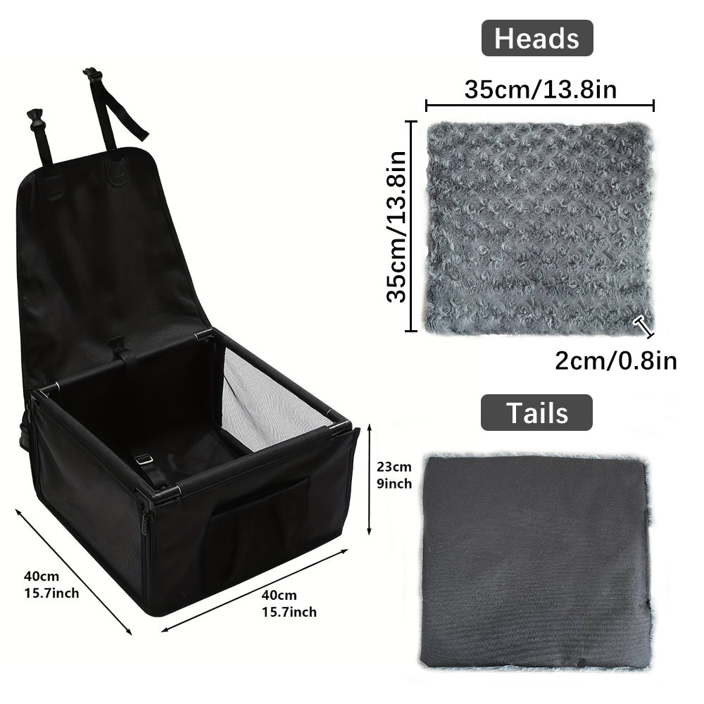 HEYBO Pet Reinforce Car Seat Breathable Mesh Dog Car Seat with Safety Belt - HEYBO