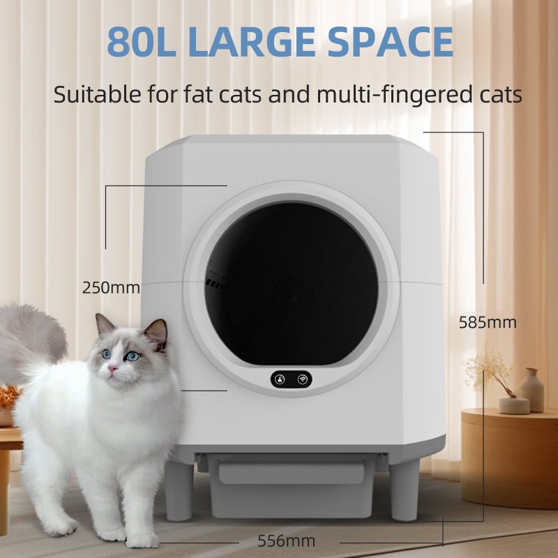 HEYBO Automatic Cat Litter Box Closed — Self - Cleaning & Quiet Operation - HEYBO