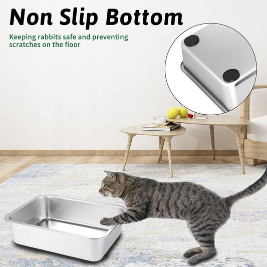 HEYBO Stainless Steel Cat Litter Box With Antibacterial And Deodorizing - HEYBO