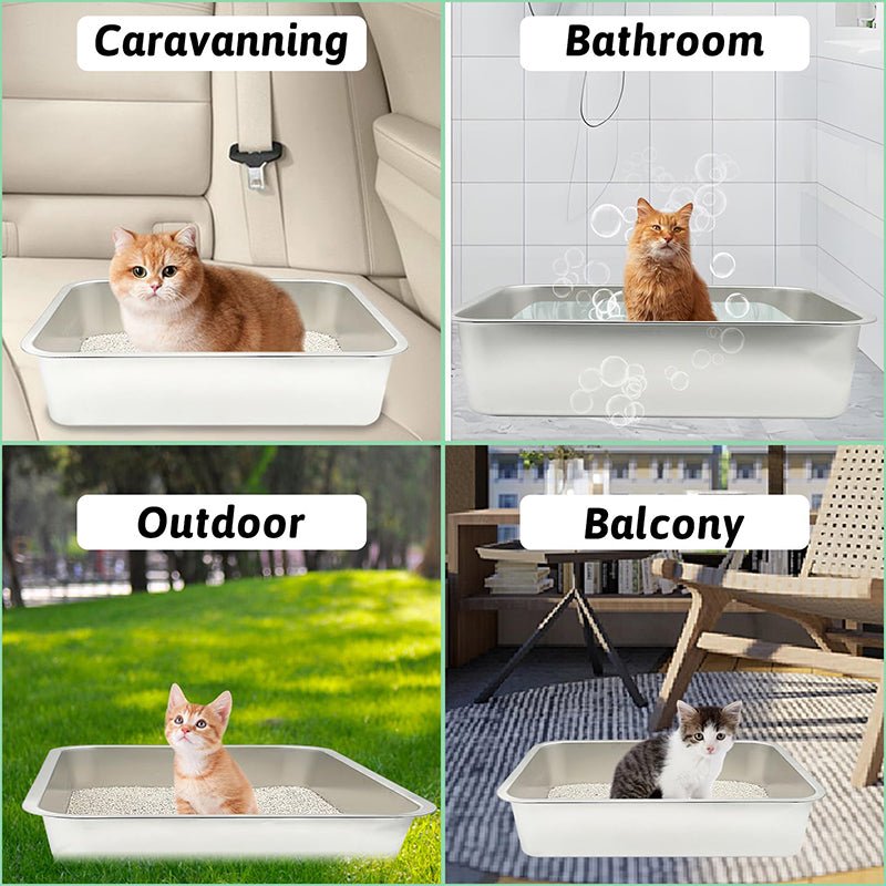 HEYBO Stainless Steel Cat Litter Box With Antibacterial And Deodorizing - HEYBO