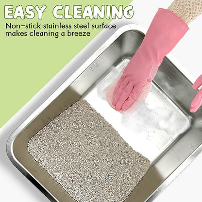 HEYBO Stainless Steel Cat Litter Box With Antibacterial And Deodorizing - HEYBO
