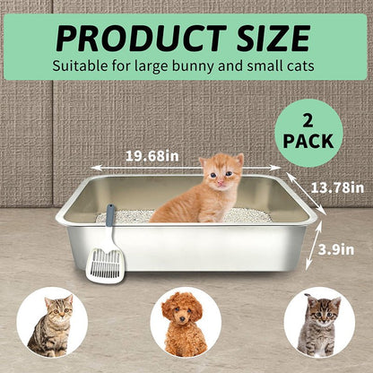 HEYBO Stainless Steel Cat Litter Box With Antibacterial And Deodorizing - HEYBO