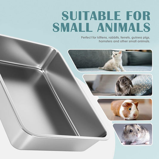 HEYBO Mirror - Finished Stainless Steel Cat Litter Box With Modern Antibacterial Design - HEYBO